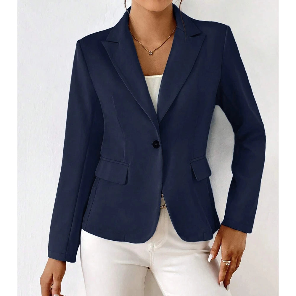MuseTrim™ – Sleek Business Lapel Blazer (Minimalist Single-Button, Modern Fit)