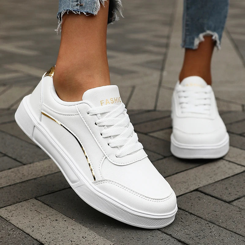 Women Sneakers Black Low Top Lace Up Shoes