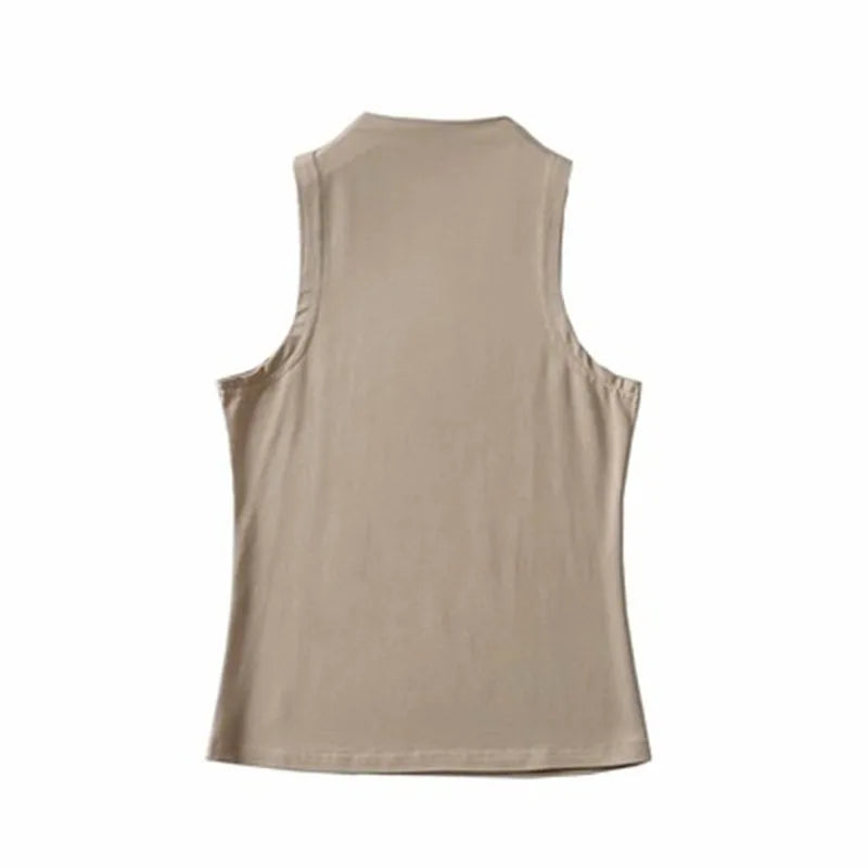 Solid Color Sleeveless Crop Tank Top