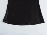 Women Satin Midi Skirt 2025