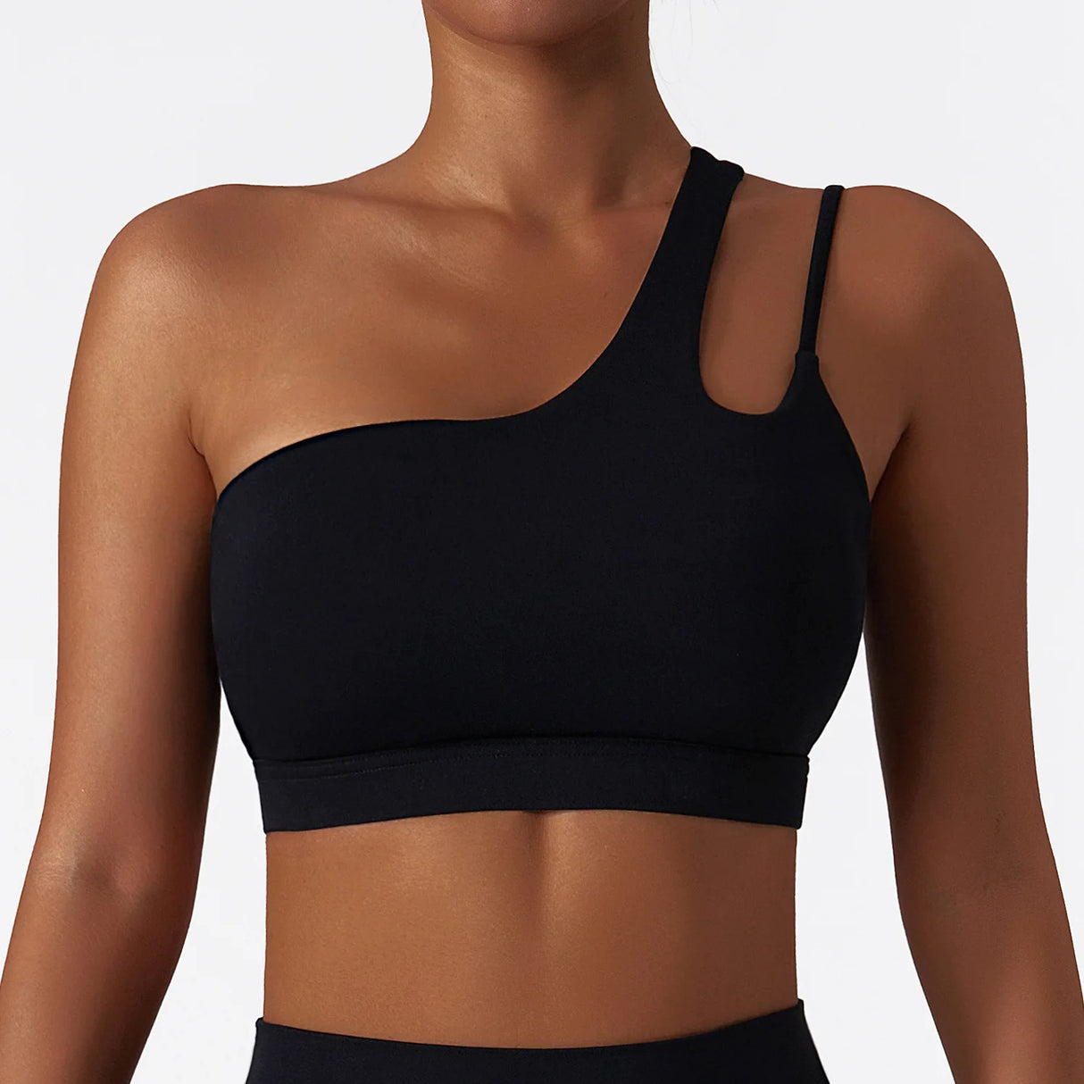 Women Oblique Shoulder Sports Bra