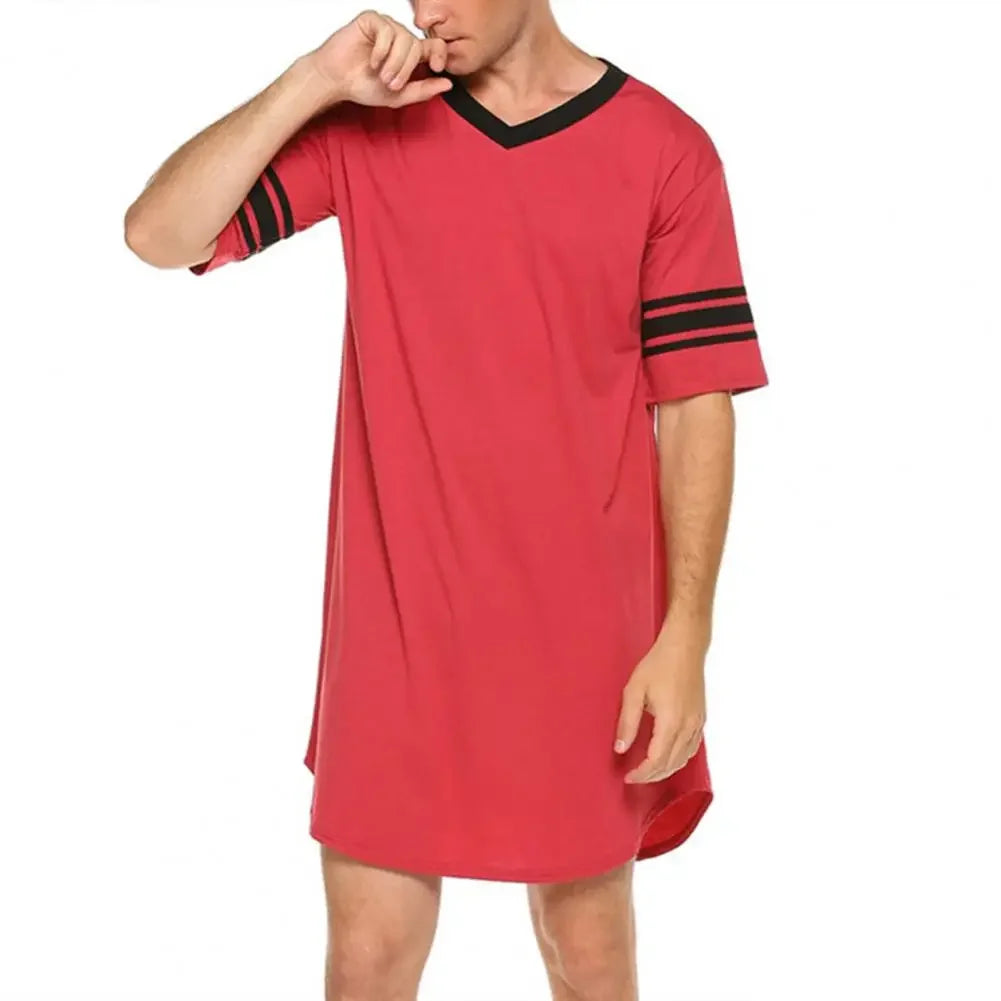 Men’s Contrast Sleep Shirt Robe