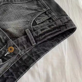 FadeFit™ – Low Waist Washed Shorts (Black Gray, Elastic Hot Fit)