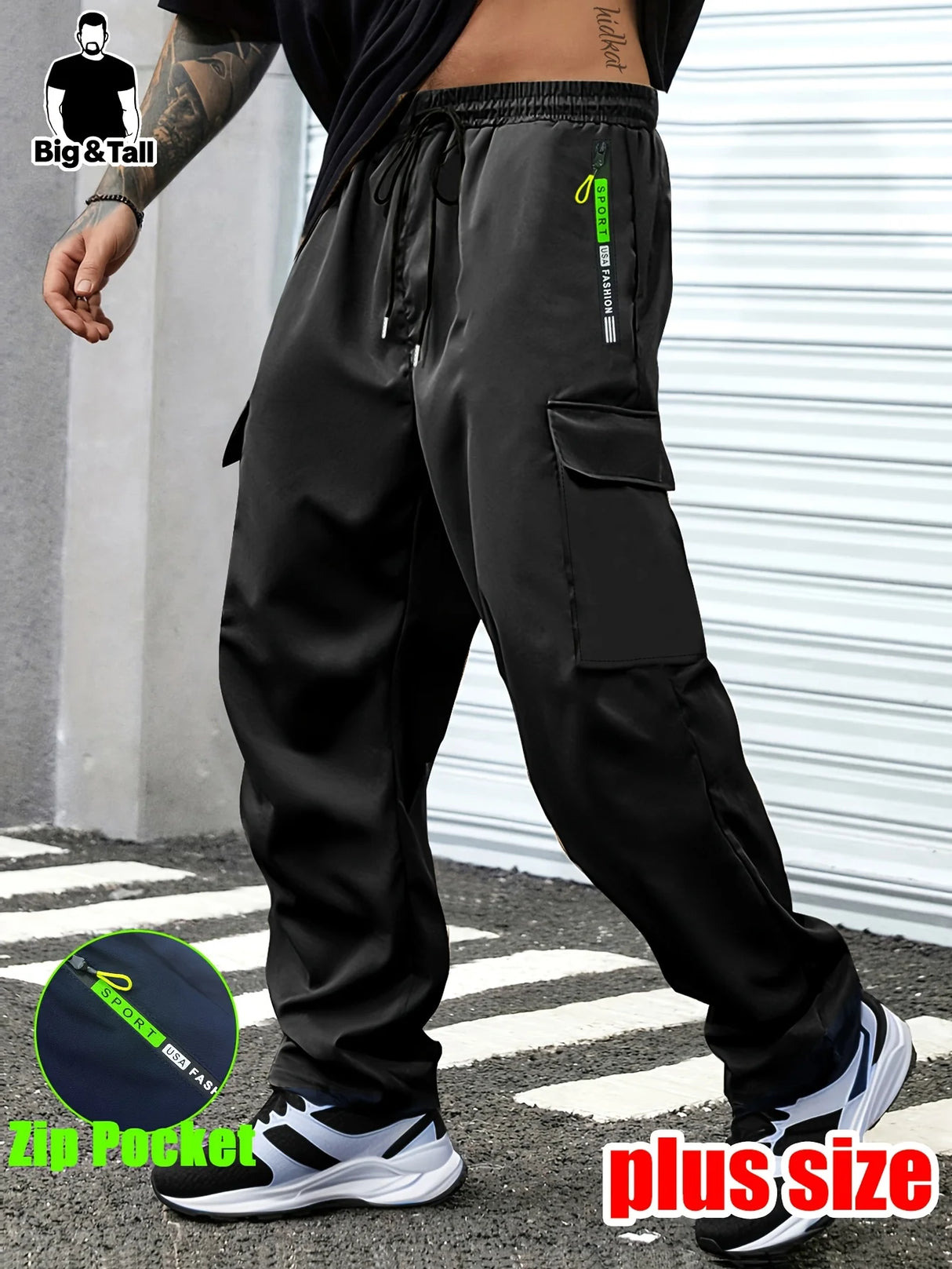 Men's Plus Size Cargo Pants – Multi Pocket