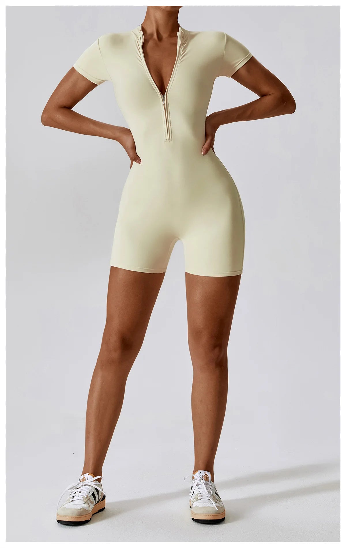 Women Summer Zipper Yoga Jumpsuit