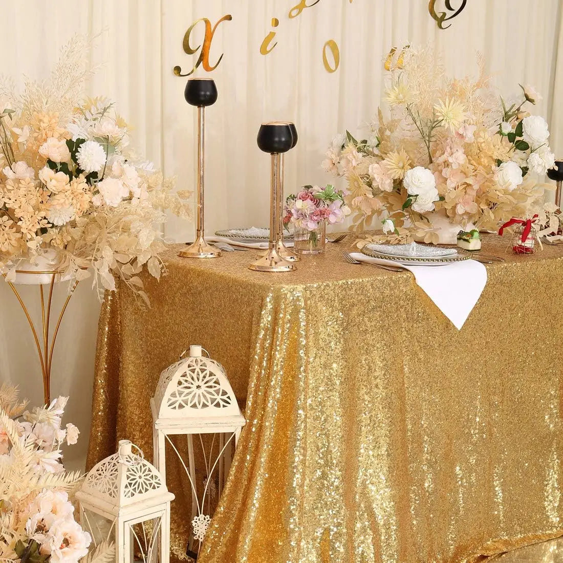 Sequin Rose Gold Tablecloth
