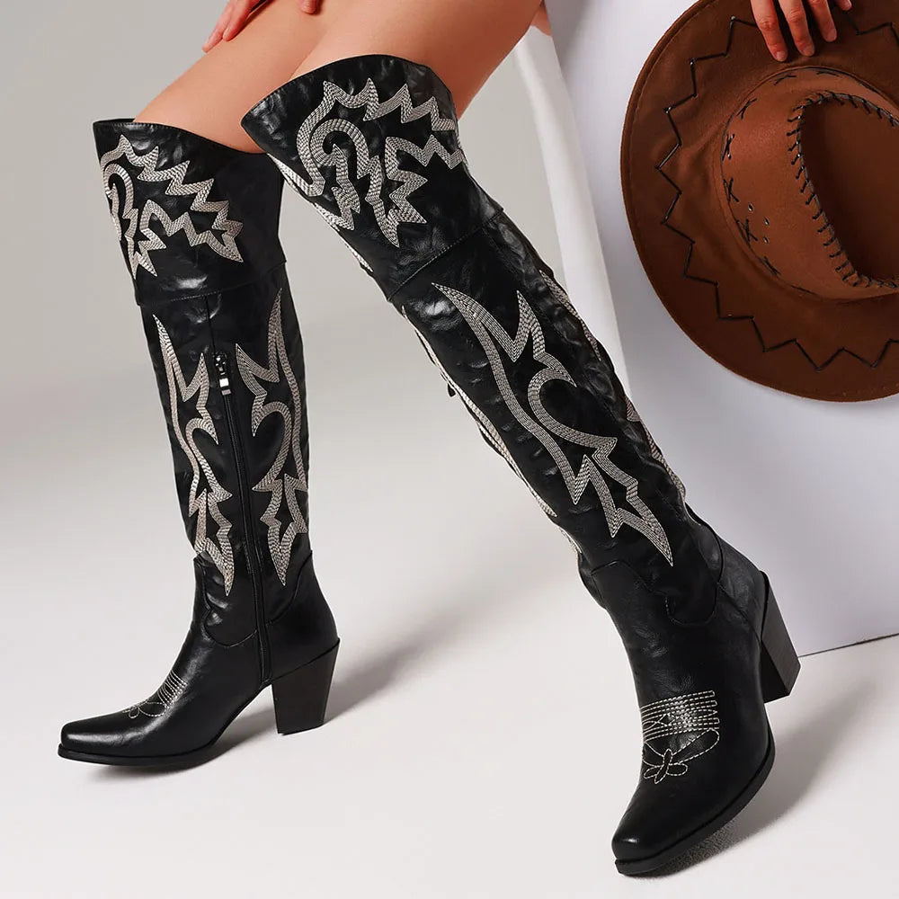 Over Knee Cowboy Boots