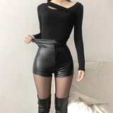 Women Goth Corduroy Y2K Shorts