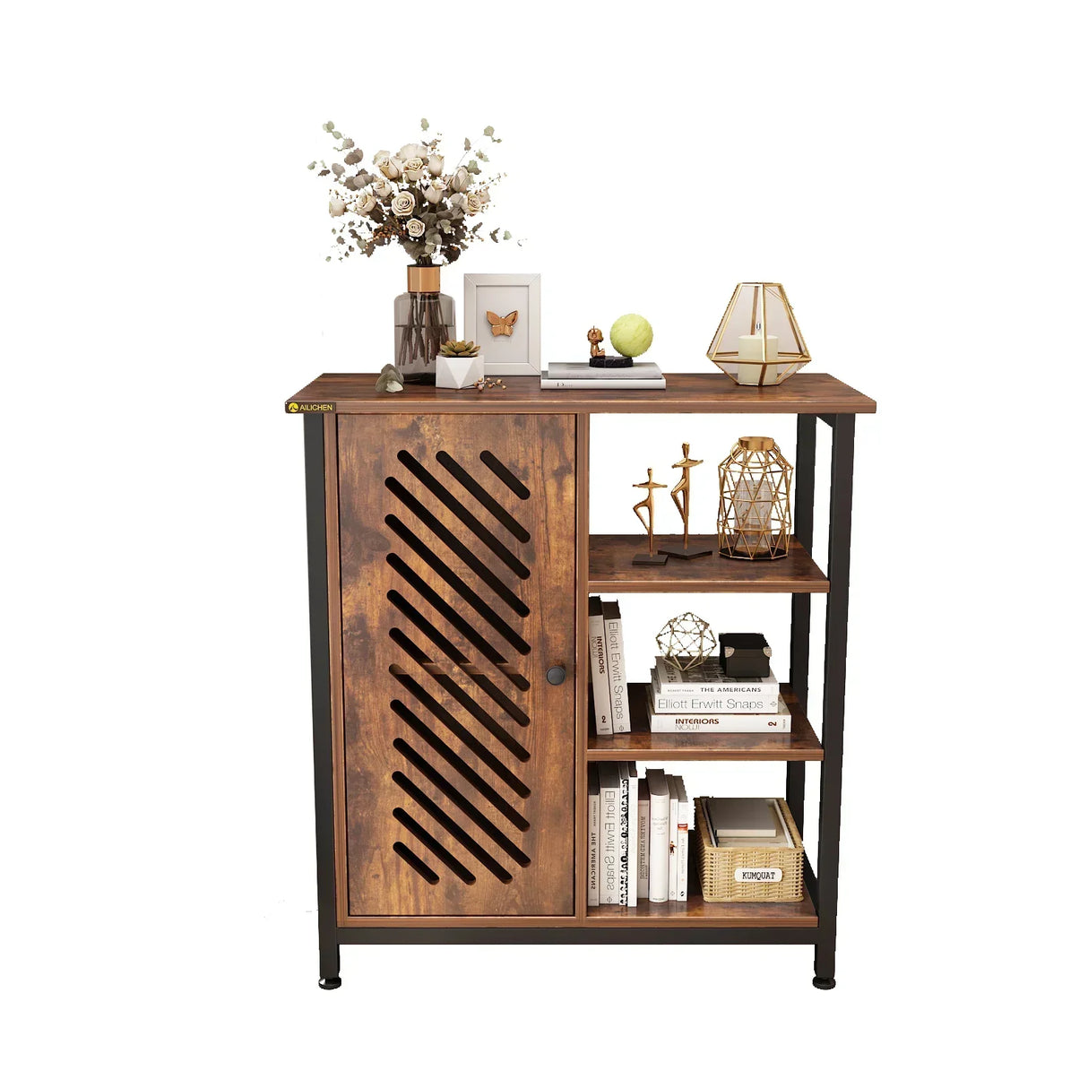 3-Tier Kitchen Storage Cart with Door