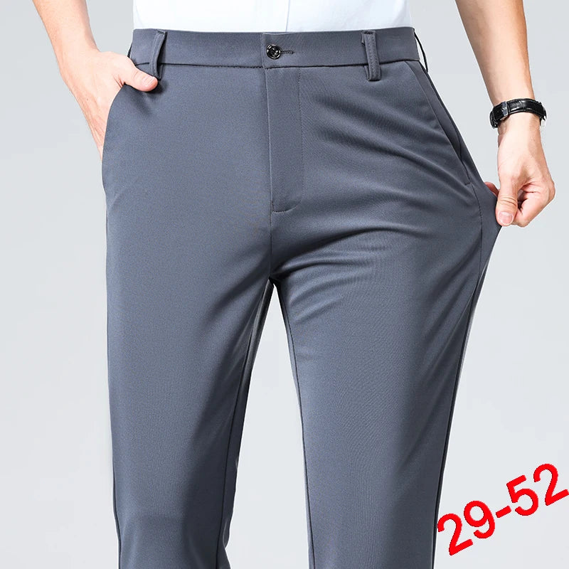 Men's Plus Size Business Trousers – Classic Black
