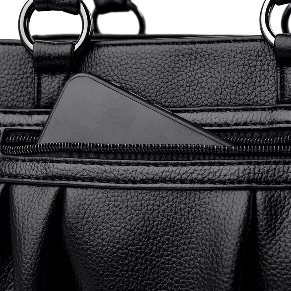 Triple Compartment Tote Bag