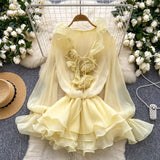 Women's Floral Chiffon Mini Dress