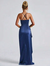 Midnight Satin Slip Gown