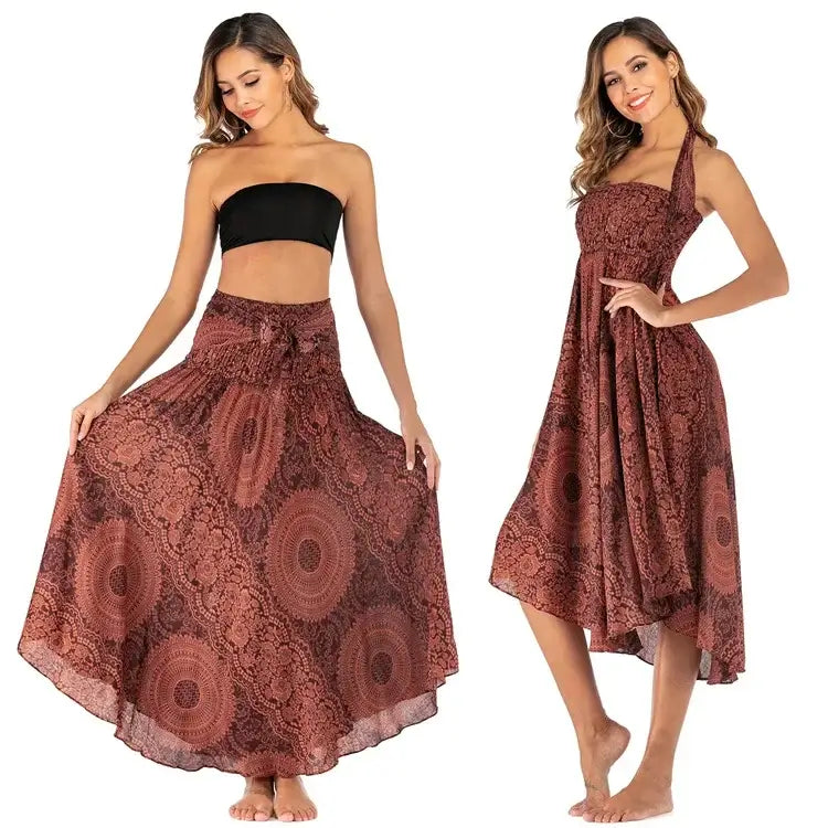 Women Vintage Plaid Button Midi Skirt