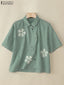 Harper Checked Lapel Blouse