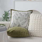 Floral Embroidered Cushion Cover