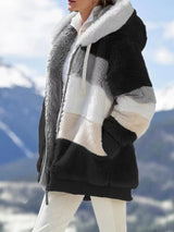 Women's Plus Size Long Teddy Bear Coat
