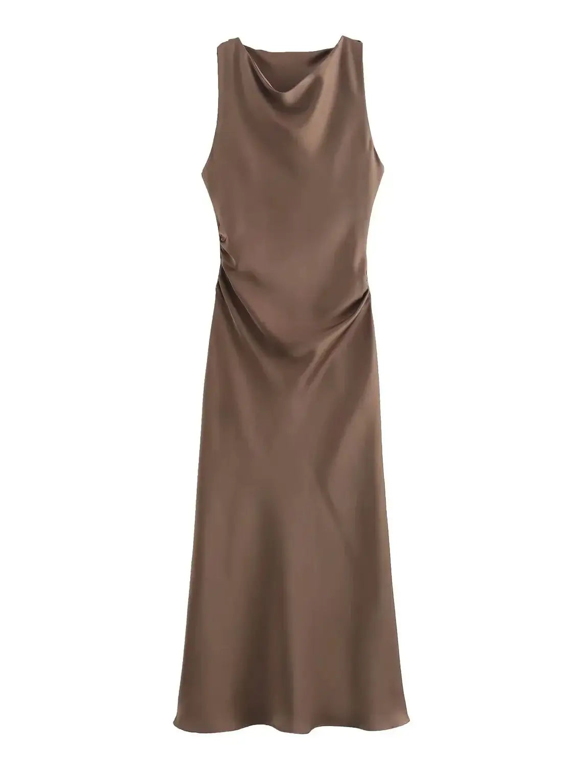 Luxe Satin Midi Elegance Dress