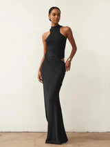 Luxe Satin Cutout Maxi Dress