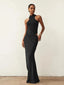 Luxe Satin Cutout Maxi Dress