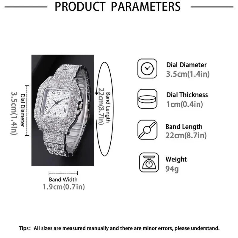 Luxury Rhinestone Gold Unisex Watch