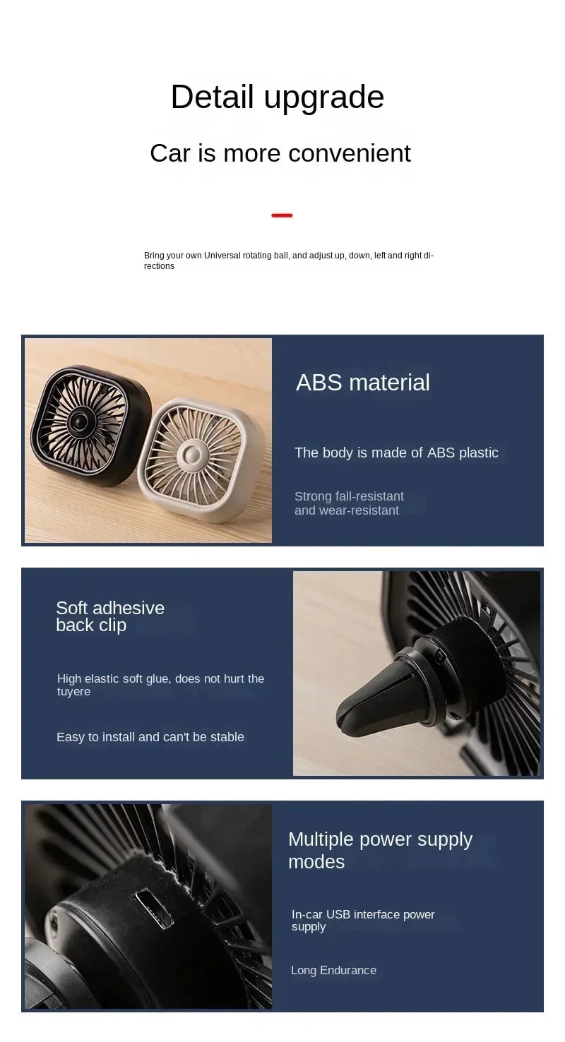 Car Air Outlet Mini USB Fan