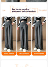 Wide-Leg Low-Waist Maternity Pants