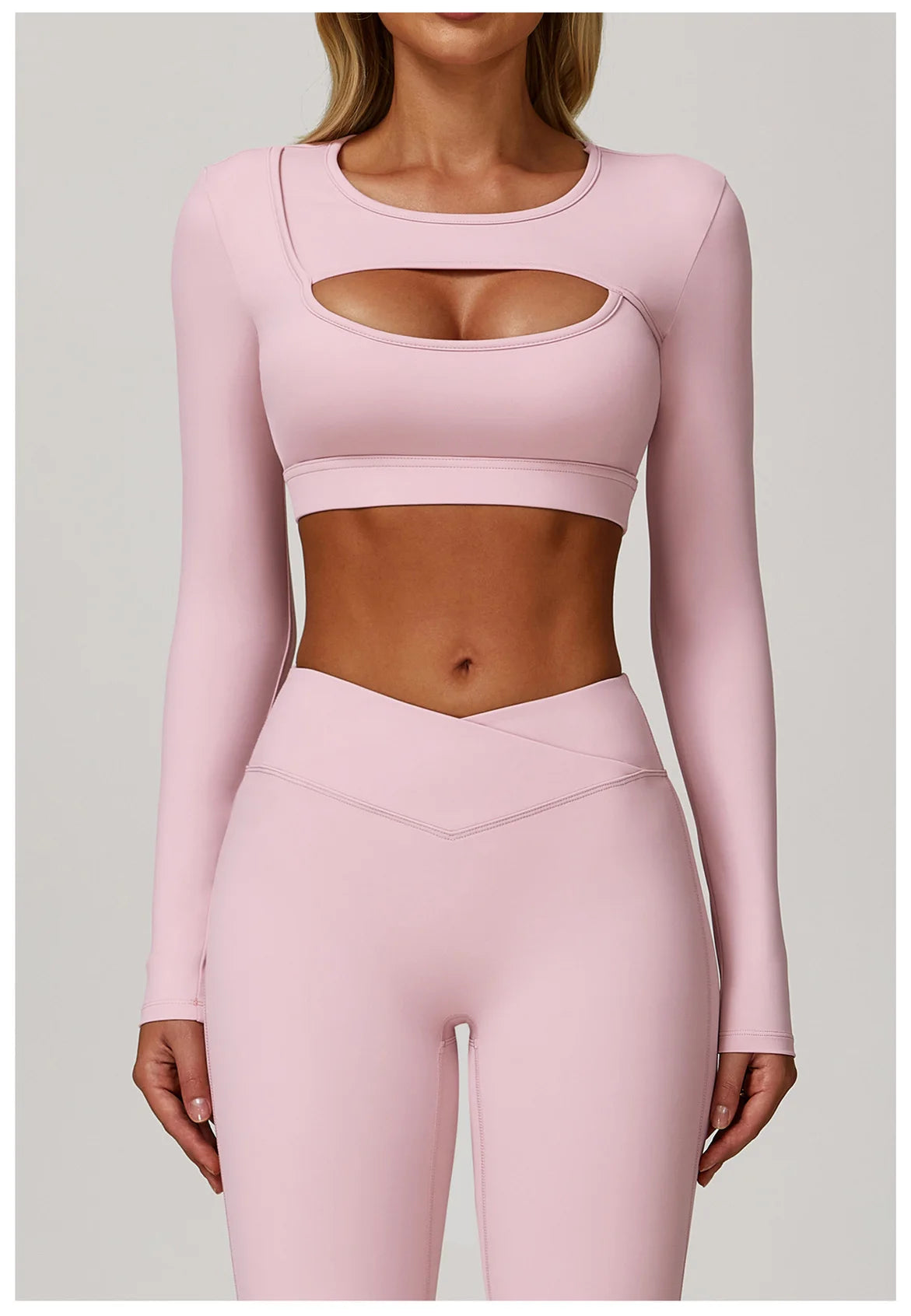 Women's Hollow Out Long Sleeve Yoga Shirt – Gym Workout Running Top