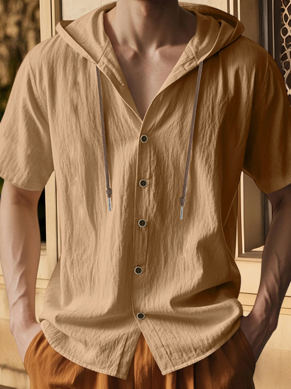 Urban Hooded Button Shirt