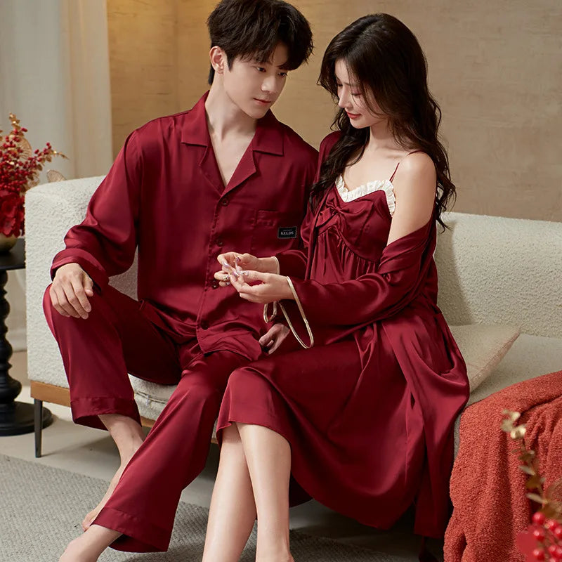 Couple Silk Pajama Set