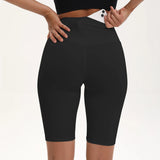 Women High Waist 3 Pocket Bike Shorts