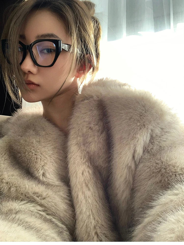 Oversized Faux Fox Fur Winter Coat