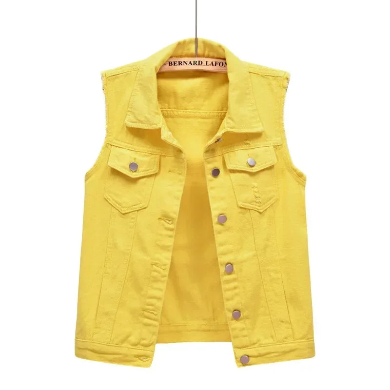Elegant Vintage Denim Vest for Women