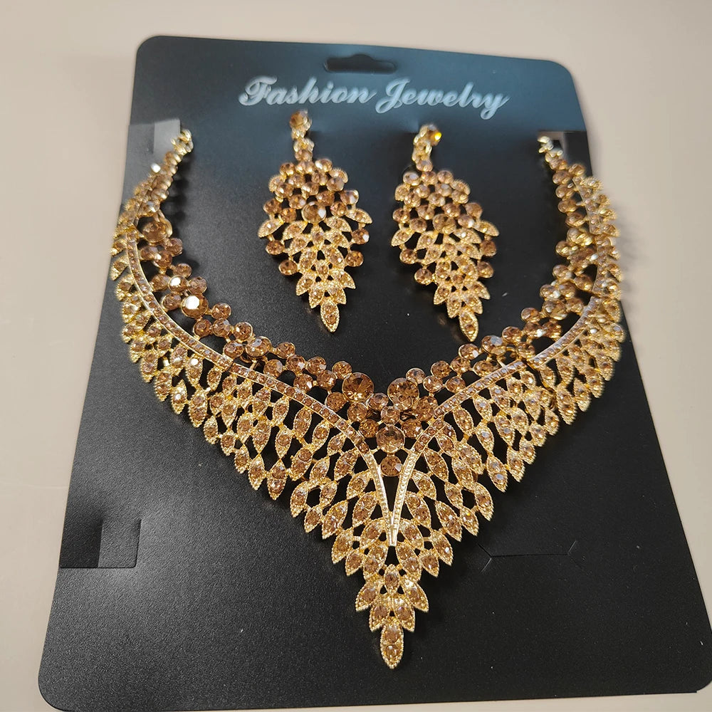 Red Crystal Bridal Statement Jewelry Set