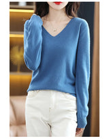 Women Slim Fit V-Neck Sweater