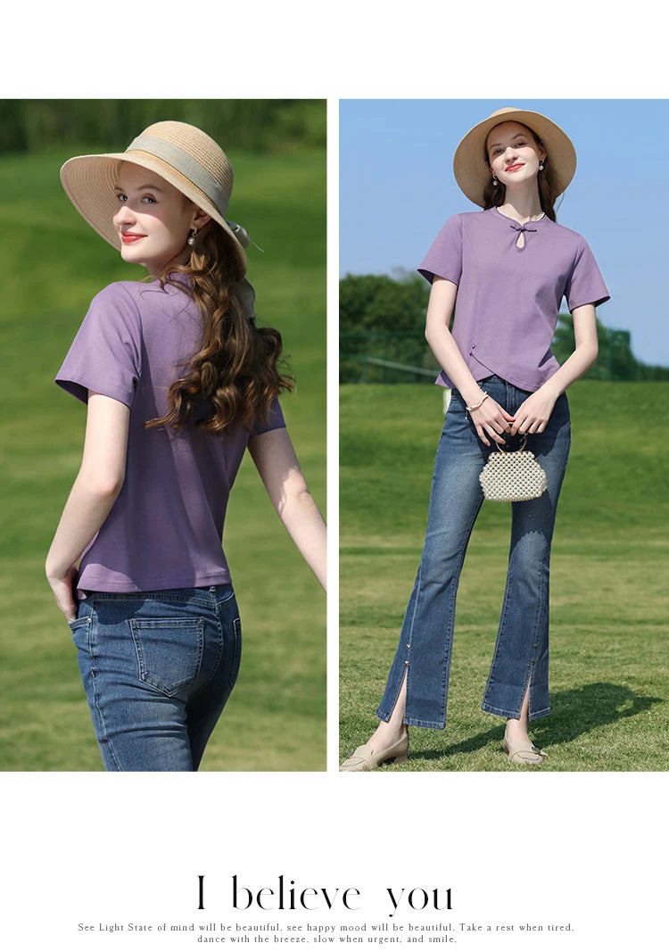 Women Curved Slim Fit Tee