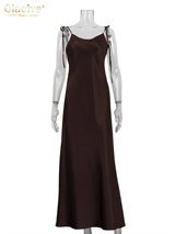 Luxe Satin Backless Maxi Dress