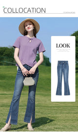 Women Curved Slim Fit Tee