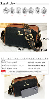 Checkered Leather Messenger Bag