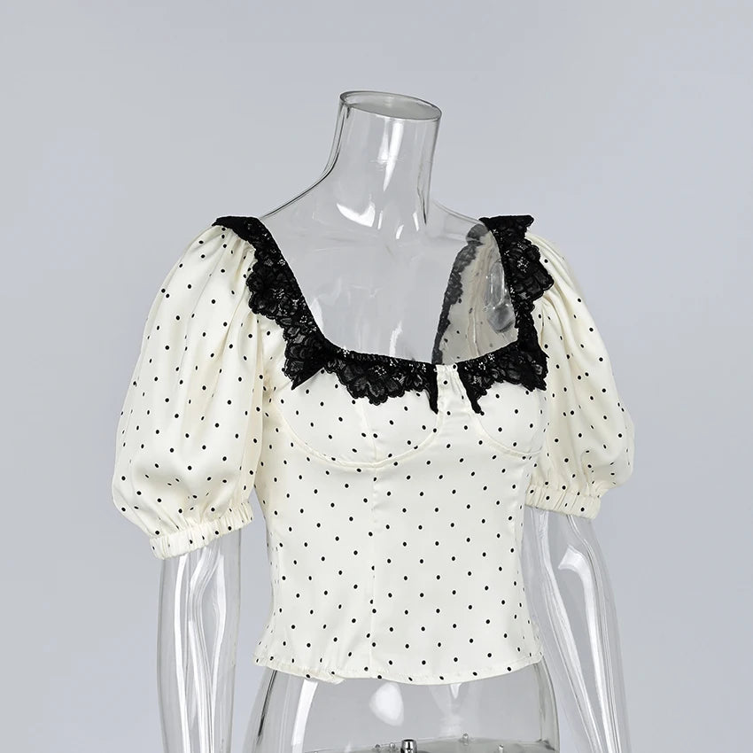 Vintage Charm Polka Dot Blouse