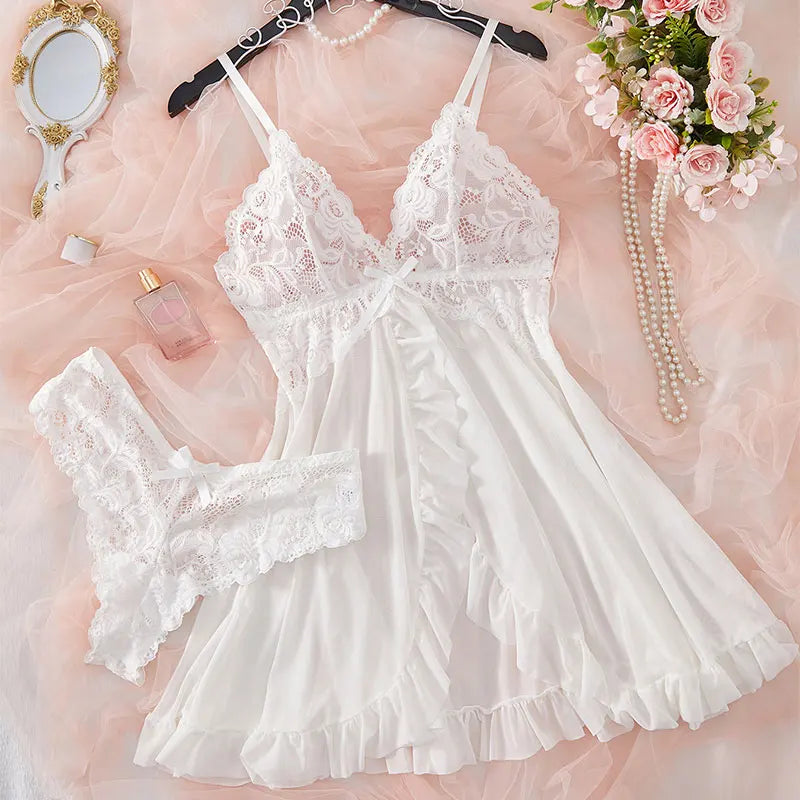 Women Lace See Through Sleep Dress