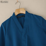 Kyoto Cross V-Neck Tunic Blouse