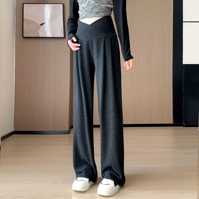 Wide-Leg Low-Waist Maternity Pants