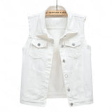 Women’s Print Washed Denim Vest