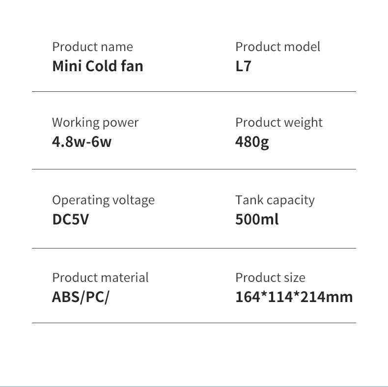 Portable Car Air Cooler Humidifier