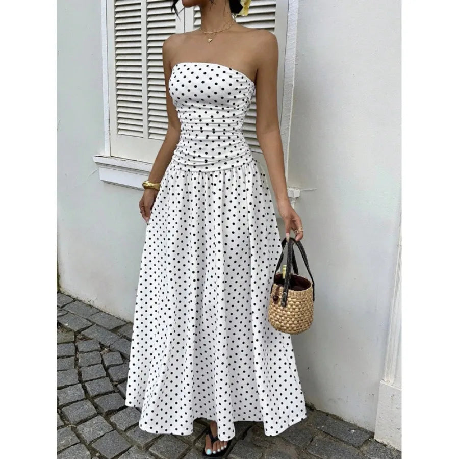 Women's Polka Dot Maxi Dress