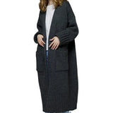 Women Long Pocket Knit Cardigan