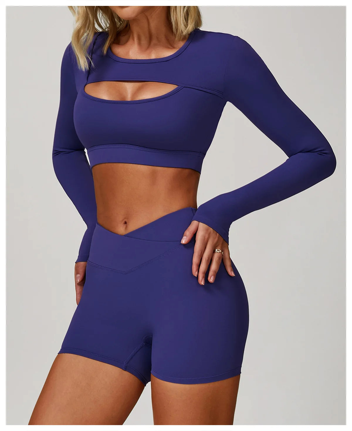 Women's Hollow Out Long Sleeve Yoga Shirt – Gym Workout Running Top