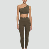 Blush One-Shoulder Yoga Set