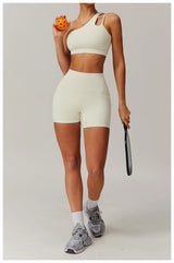 Women Oblique Shoulder Sports Bra